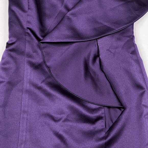 Disney Fairy Tale Weddings Alfred Angelo Ruffle Satin Eggplant Size 0 - like new - Picture 4 of 9